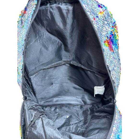 Rainbow Sequin Reversable Backpack W/Dual Zipper Compartments & Adjustable Strap - Picture 7 of 9